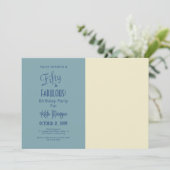 Invitation Tons De Bleu 50 & FABULEUSE Photo Anniversaire (Debout devant)