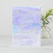 INVITATION TONS DE BLUES COULEUR D'EAU POPIES MARIAGE (Debout devant)