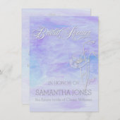 INVITATION TONS DE BLUES FÊTE DES MARIÉES COULEUR EAU (Devant / Derrière)