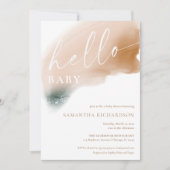 Invitation Tons de terre abstrait moderne douche neutre genre (Devant)