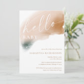 Invitation Tons de terre abstrait moderne douche neutre genre (Debout devant)