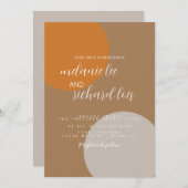 Invitation Tons de Terre Mariage circulaire naturel (Devant / Derrière)