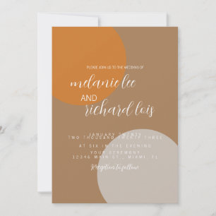 Invitation Tons de Terre Mariage circulaire naturel
