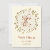 Invitation Tons de Terre rétro | Enregistrer La Date (Devant)