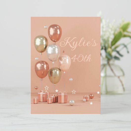 Invitation Tons des ballons roses 40e (Debout devant)