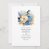 Invitation Tons Floraux de Mariage d'Été de Plage (Devant)