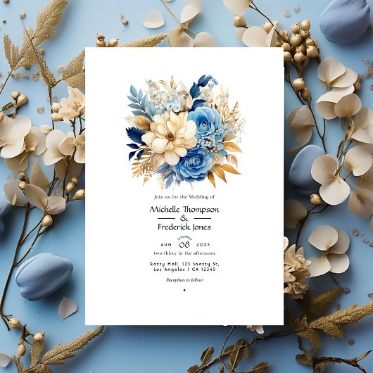 Invitation Tons Floraux de Mariage d'Été de Plage