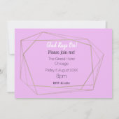 Invitation Tons Lilac Silhouette Tête Du Parti Bachelorette (Dos)