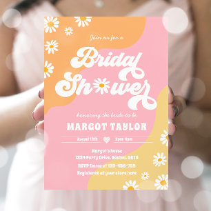 Invitation Tons Muet Rétro Boho Hippy Vibes Fête des mariées