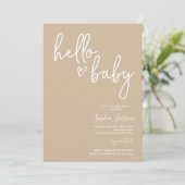 Invitation Tons muets minimaliste Baby shower moderne Boho (Debout devant)