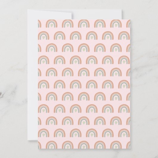 Invitation Tons Muets Pastel Boho Arc-en-ciel 1er anniversair (Dos)