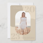 Invitation Tons neutres minimaux Diplôme de photo géométrique (Devant)