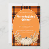 Invitation tons plaid teracotta Friendsgiving (Devant)