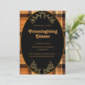 Invitation tons plaid teracotta Friendsgiving (Debout devant)