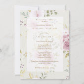 Invitation Tons roses Botanique Floral Photo traditionnelle (Dos)