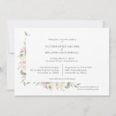 Invitation Tons roses Romantique Floral Mariage Wreath Photo (Dos)