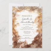 Invitation Tons rouille Abstrait Mariage d'aquarelle (Devant)