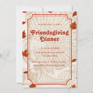 Invitation tons teracotta botaniques Friendsgiving