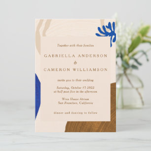 Invitation Tons Terre Abstraits contemporains Matisse Mariage