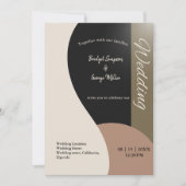 Invitation tons terre simple boho chic mariage (Devant)