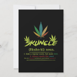 Invitation Tonton Chanvre Définition Fumeur de Weed Drôle Sto