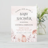 Invitation Tonton chaud Citrouille Automne Baby shower d'auto (Debout devant)