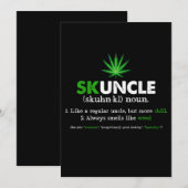 Invitation Tonton Skuncle Fumeur de Marijuana Drôle Amant (Devant / Derrière)