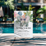 Invitation Too Wild to Be Five Elephant Jungle Birthday<br><div class="desc">Celebrate a birthday that’s big, bright, and a little bit wild with this playful Too Wild to Be Five jungle birthday invitation featuring a charming watercolor elephant wearing pink sunglasses and a festive party hat. Surrounded by tropical leaves, colorful balloons, and cheerful party accents, this design creates a fun safari...</div>