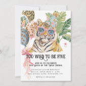 Invitation Too Wild to Be Five Tiger Jungle Birthday (Devant)