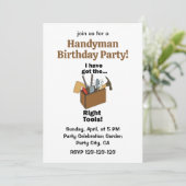 Invitation Toolbox I Have Got Right Tools Handyman Birthday (Debout devant)