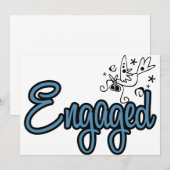 Invitation ToonDoveEngagedBlue (Devant / Derrière)