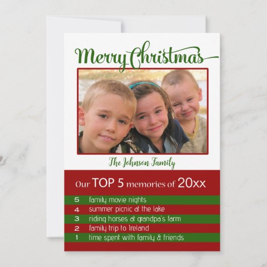 Invitation Top 5 Souvenirs de l'année Noël (Devant)
