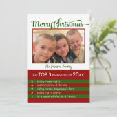 Invitation Top 5 Souvenirs de l'année Noël (Debout devant)