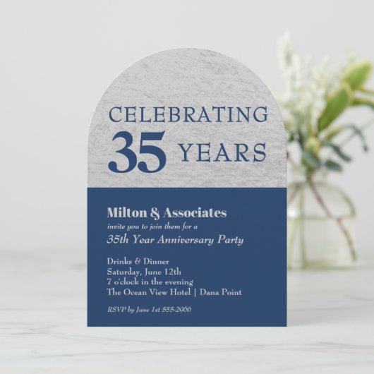 Invitation Top Arc Argent de la Marine (Debout devant)