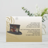 Invitation Top Hat and Fireworks Nouvel An (Debout devant)