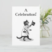 Invitation Top Hat Chat Modèle d'invitation personnalisée (Debout devant)