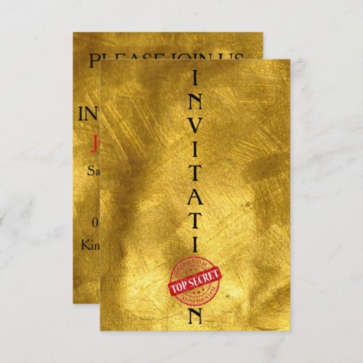 Invitation Top Secret Gentlemen Corporate (Devant / Derrière)