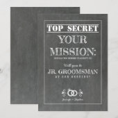 Invitation Top Secret Mission - Junior Groomsman Proposition (Devant / Derrière)