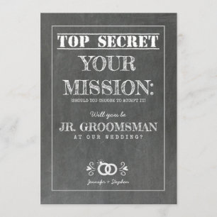 Invitation Top Secret Mission - Junior Groomsman Proposition