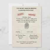 Invitation Top Secret Spy Mission Kids Party (Devant)