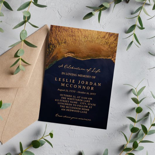 Invitation Top View Forest Lake Fête de la vie