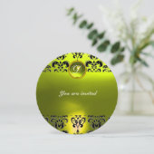 Invitation TOPAZE DAMASSÉ PIERRE PRÉCIEUSE MONOGRAMME noir ja (Debout devant)