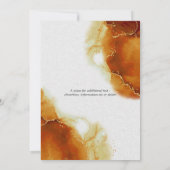 Invitation Topaze Mariage Or Abstrait Marbre (Dos)