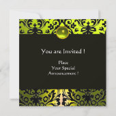 INVITATION TOPAZE MONOGRAMME DAMAS JAUNE NOIR (Dos)