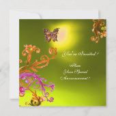Invitation TOPAZE PAPILLON JAUNE, rose orange brun vif (Dos)