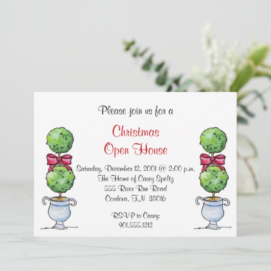 Invitation topiaire de vacances (Debout devant)