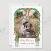 Invitation Topiary Grandmillennial Photo Christmas Card (Devant)