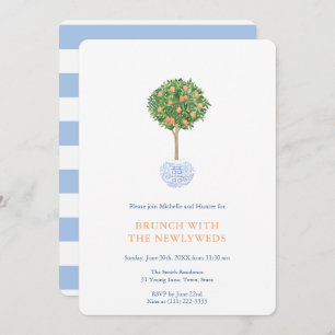 Invitation Topiary Tree Newlyweds Matin après Brunch Party