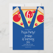 Invitation Topings de la partie de pizza géométrique Annivers (Devant)