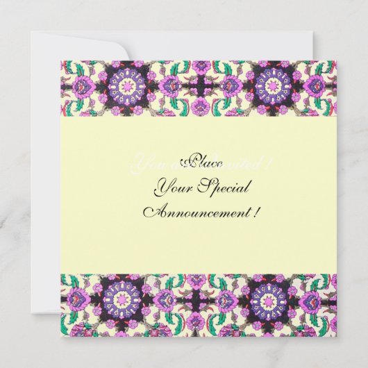 Invitation TOPKAPI BLACK BLACK DAMASK MONOGRAM or rose (Dos)